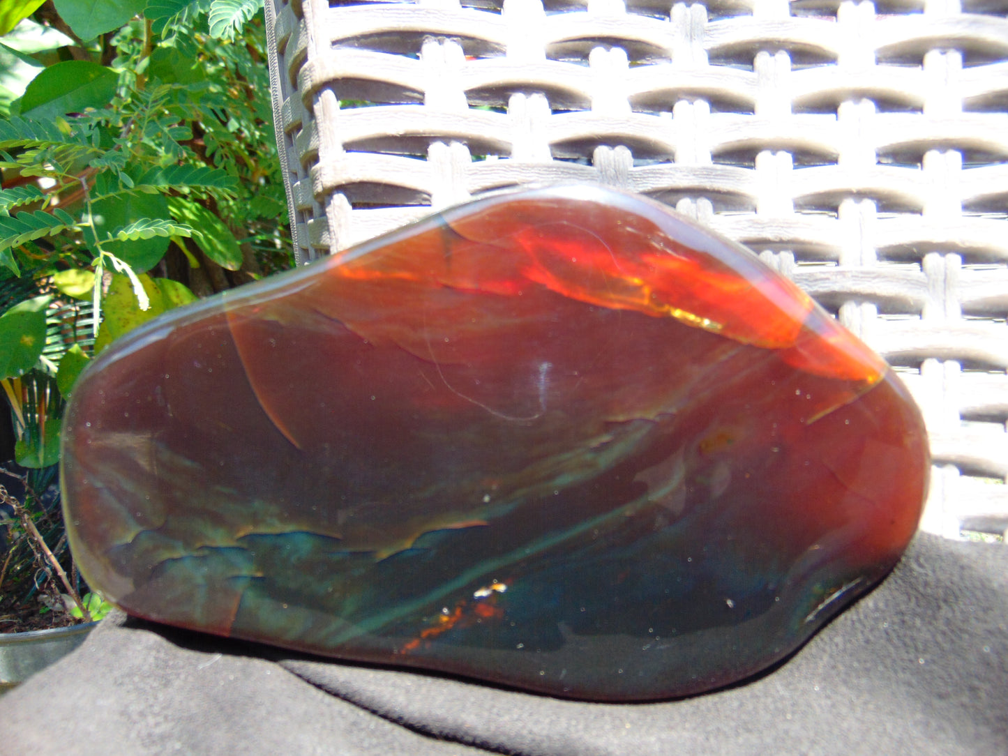 157 gram Slab polished Indonesian Cherry Red Amber for Healing ML77