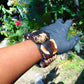 148 gr 7 Square Beads Bangle Indonesian Sumatra Dark Amber for Healing FR129
