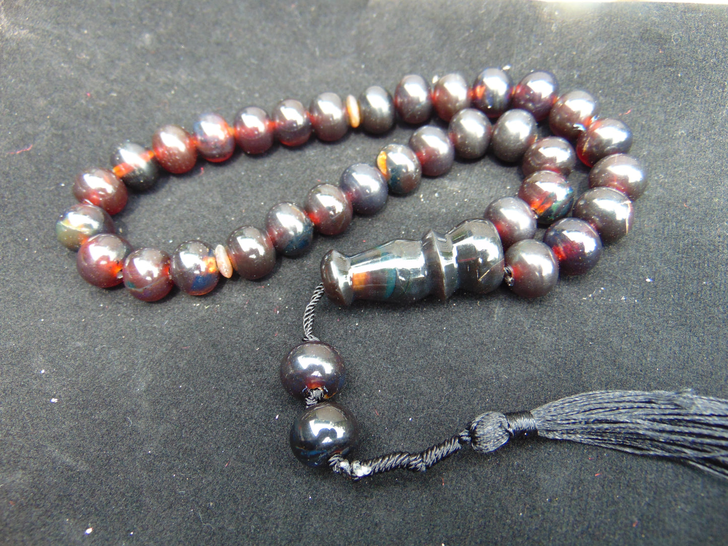 47 gr Hand Tasbih 33+3 Beads 12 mm Indonesian Cherry Red Amber for Healing 25TBS7