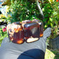 148 gr 7 Square Beads Bangle Indonesian Sumatra Dark Amber for Healing FR129