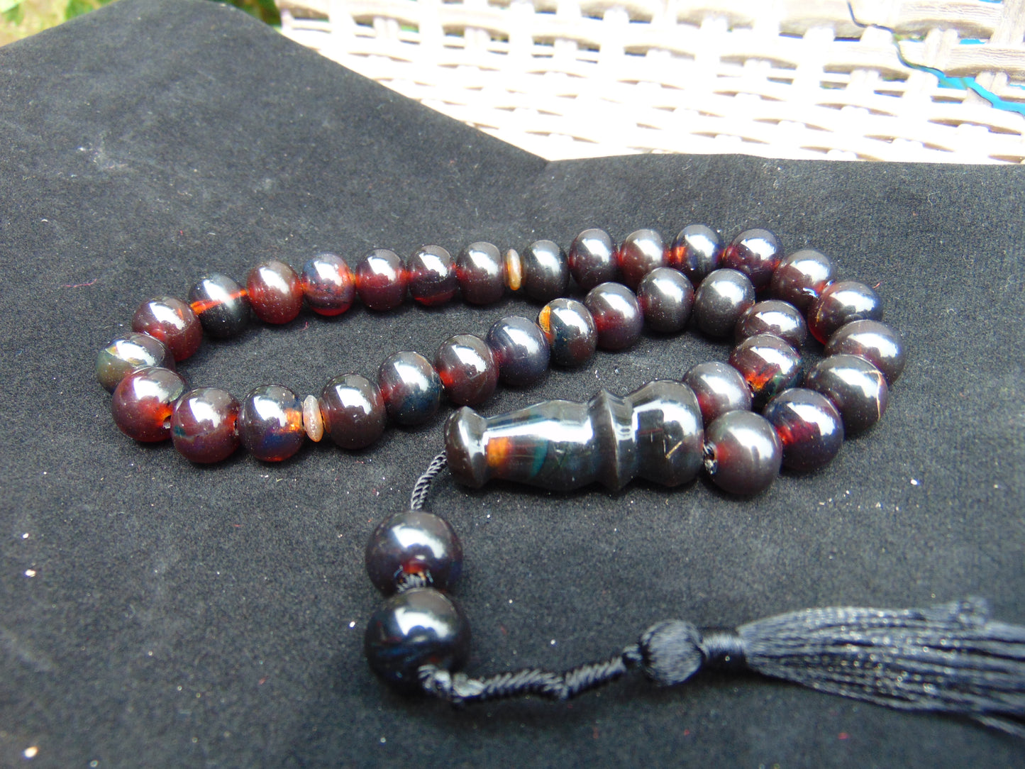 47 gr Hand Tasbih 33+3 Beads 12 mm Indonesian Cherry Red Amber for Healing 25TBS7