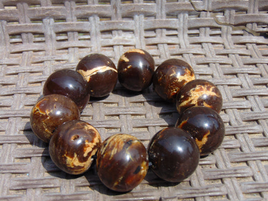 90 gr 10 Beads 25mm Bracelet Aromatic Amber Indonesia for Healing 26BN6