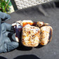 164 gr 7 Square Beads Bangle Indonesian Sumatra White Blue Amber for Healing FR131