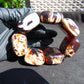 164 gr 7 Square Beads Bangle Indonesian Sumatra White Blue Amber for Healing FR131