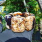 164 gr 7 Square Beads Bangle Indonesian Sumatra White Blue Amber for Healing FR131