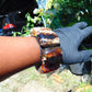 164 gr 7 Square Beads Bangle Indonesian Sumatra White Blue Amber for Healing FR131
