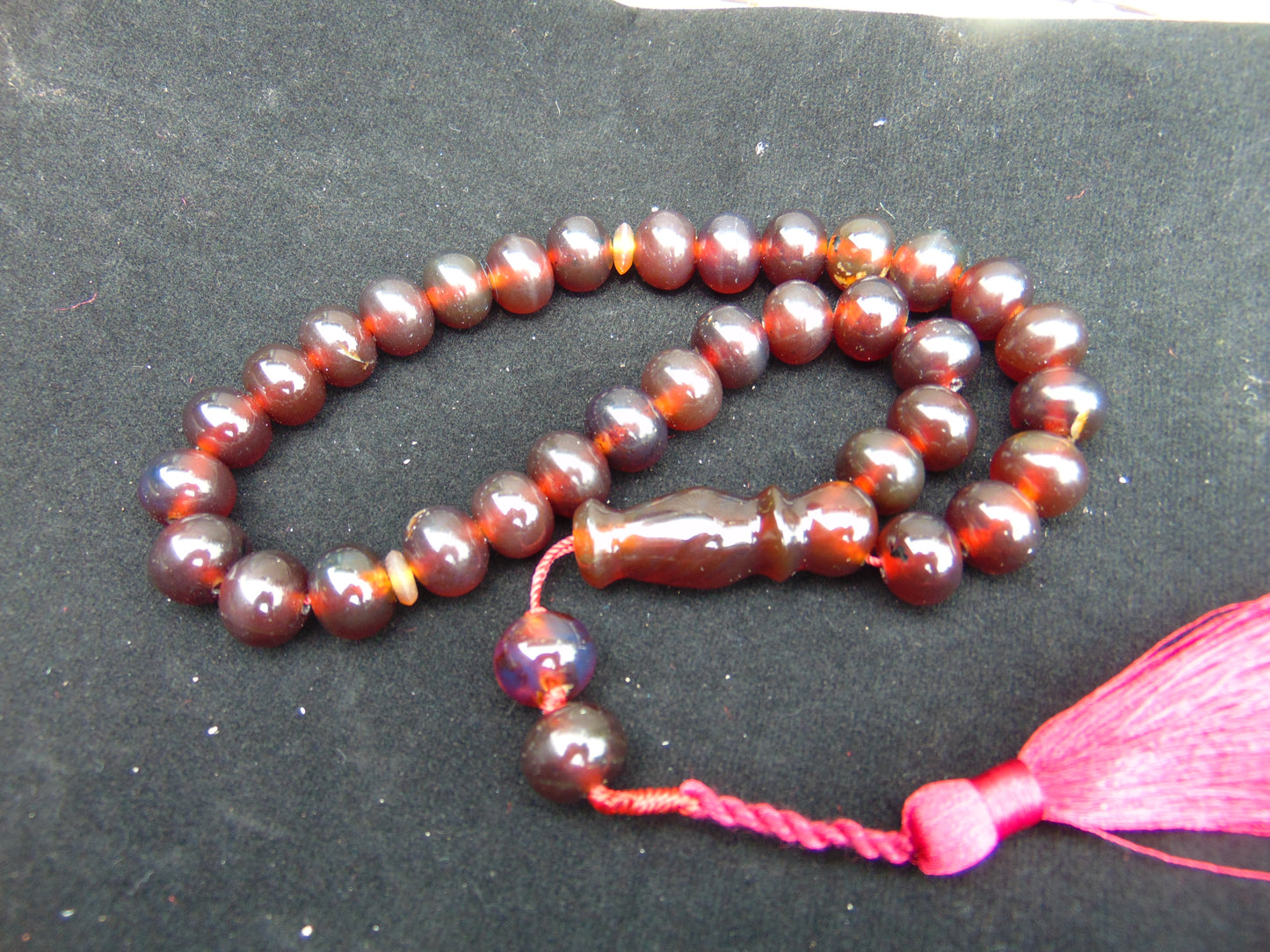 47 gr Hand Tasbih 33+3 Beads 12 mm Indonesian Cherry Red Amber for Healing 25TBS4