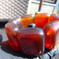 155 gr 7 Square Beads Bangle Indonesian Sumatra Red Purple Amber for Healing FR133
