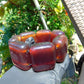 155 gr 7 Square Beads Bangle Indonesian Sumatra Red Purple Amber for Healing FR133