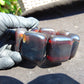 142 gr 7 Square Beads Bangle Indonesian Sumatra Dark Purple Amber for Healing FR132