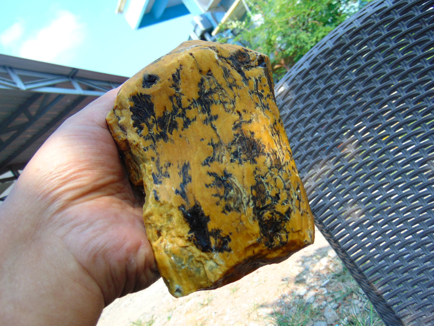488 gram Polished Indonesia Yellow Aromatic Amber for Healing AY26M143