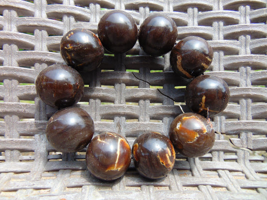90 gr 10 Beads 25mm Bracelet Aromatic Amber Indonesia for Healing 26BN7