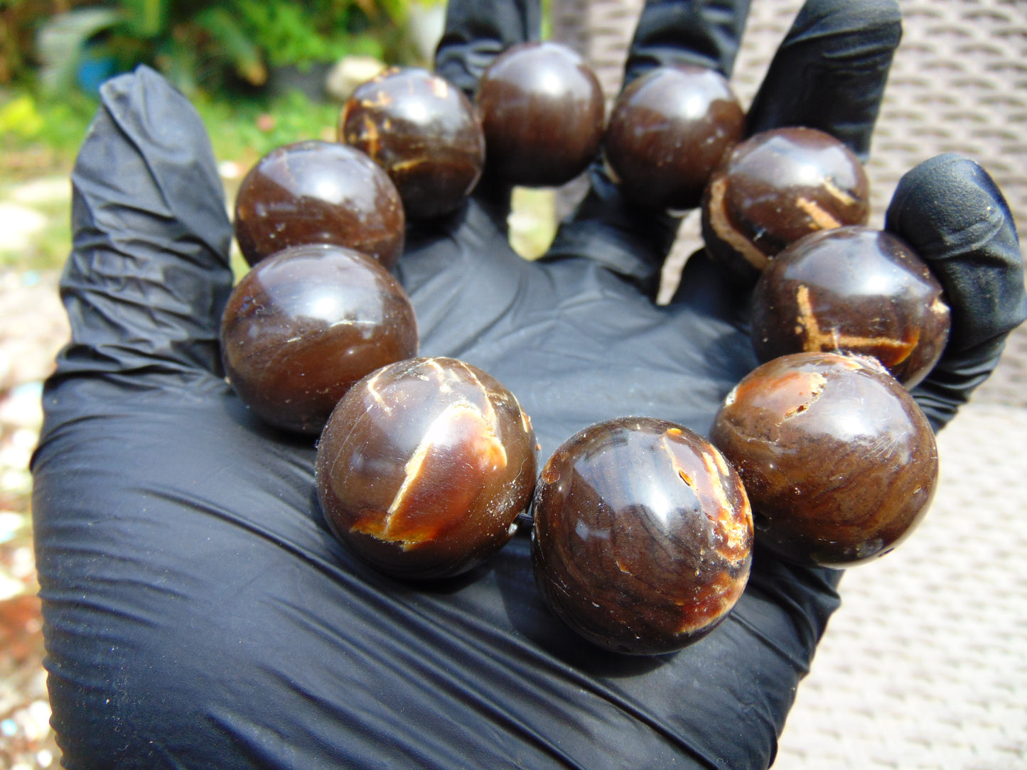 90 gr 10 Beads 25mm Bracelet Aromatic Amber Indonesia for Healing 26BN7