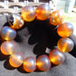 56 gram 12 Beads Mala Bracelet Indonesian Yellow Green Blue Amber 20 mm for Healing G20B107