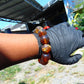 56 gram 12 Beads Mala Bracelet Indonesian Yellow Green Blue Amber 20 mm for Healing G20B107