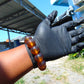 56 gram 12 Beads Mala Bracelet Indonesian Yellow Green Blue Amber 20 mm for Healing G20B107