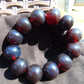 56 gram 12 Beads Mala Bracelet Indonesian Cherry Red Blue Amber 20 mm for Healing G20B109