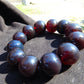 56 gram 12 Beads Mala Bracelet Indonesian Cherry Red Blue Amber 20 mm for Healing G20B109