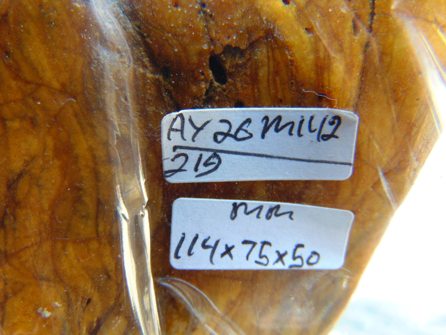 219 gram Polished Indonesia Yellow Aromatic Amber for Healing AY26M142