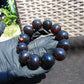56 gram 12 Beads Mala Bracelet Indonesian Cherry Red Blue Amber 20 mm for Healing G20B109