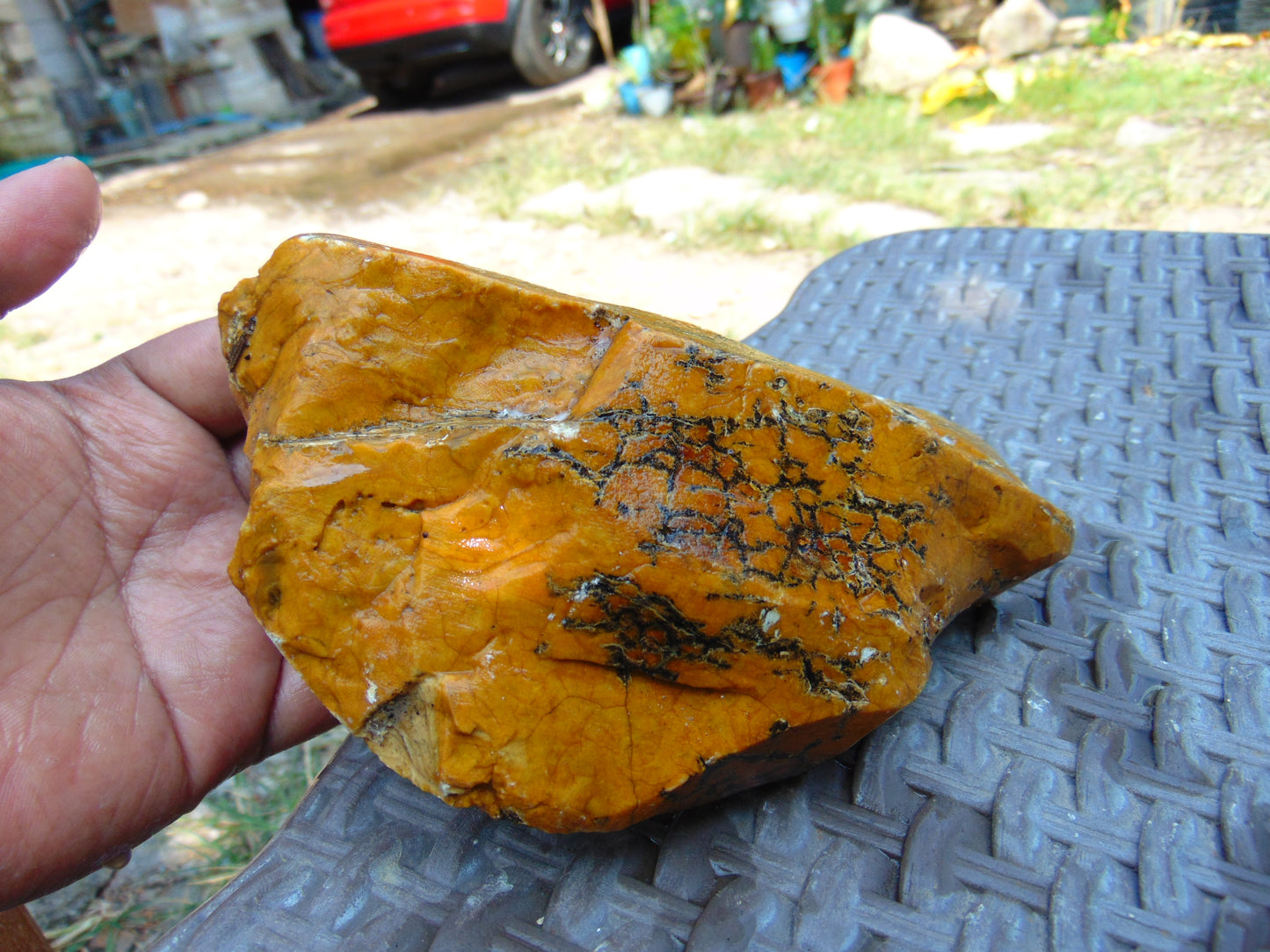346 gram Polished Indonesia Yellow Aromatic Amber for Healing AY26M141