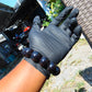 56 gram 12 Beads Mala Bracelet Indonesian Cherry Red Blue Amber 20 mm for Healing G20B109