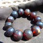 59 gram 12 Beads Mala Bracelet Indonesian Red Bluish Amber 20 mm for Healing G20B105