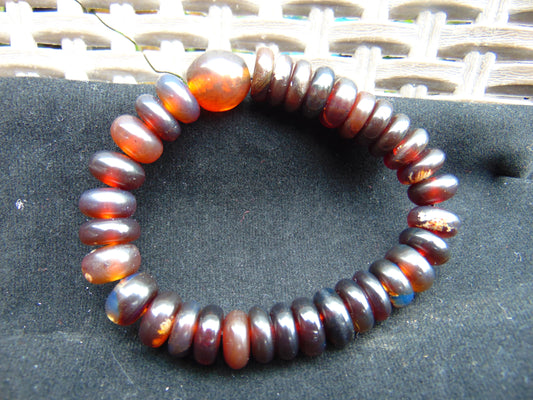 19 gram Small Beads Bracelet Indonesian mix Blue Amber for Healing A34G236