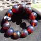 57 gram 12 Beads Mala Bracelet Indonesian Dark Blue Amber 20 mm for Healing G20B102