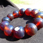 57 gram 12 Beads Mala Bracelet Indonesian Dark Blue Amber 20 mm for Healing G20B102