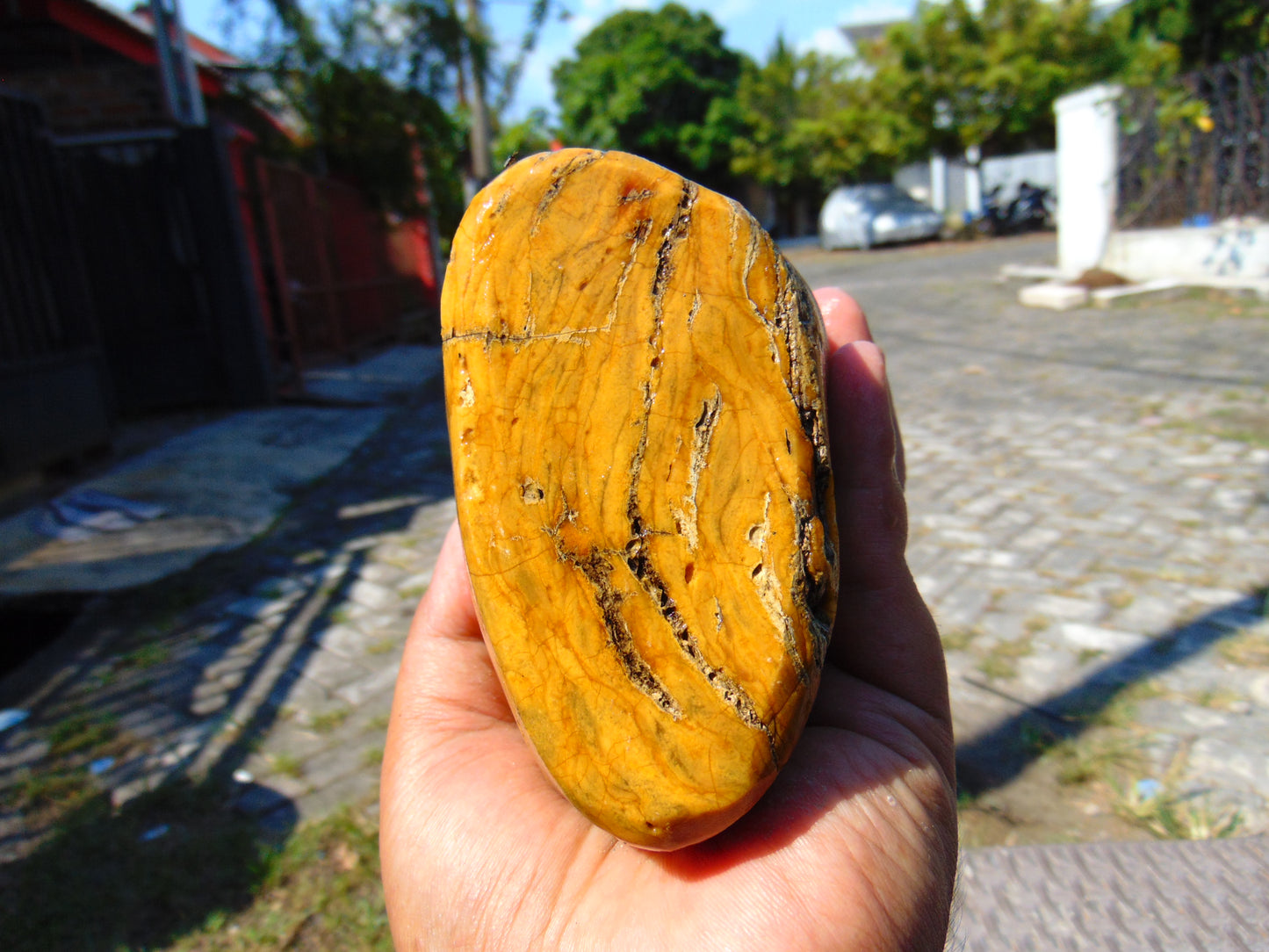 460 gram Polished Indonesia Yellow Fragrance Amber for Healing AYAR05