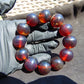 57 gram 12 Beads Mala Bracelet Indonesian Dark Blue Amber 20 mm for Healing G20B102