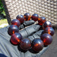 57 gram 12 Beads Mala Bracelet Indonesian Dark Blue Amber 20 mm for Healing G20B102