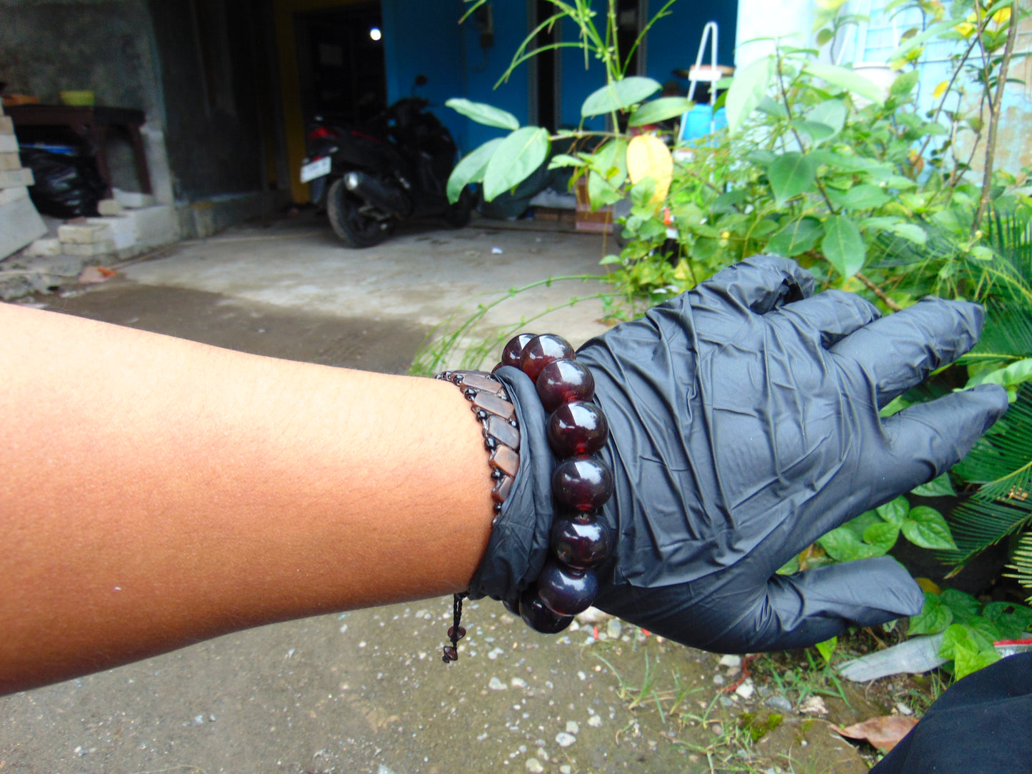 34 gram 14 Beads Mala Bracelet Indonesian Cherry Red Amber for Healing A14G256