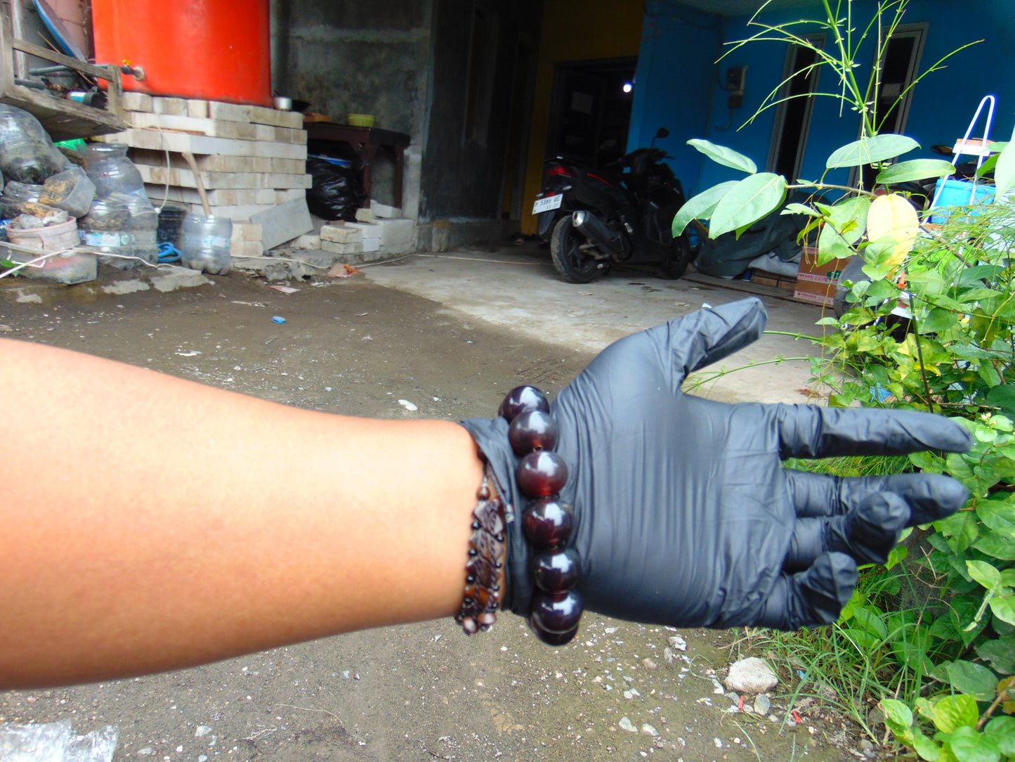 34 gram 14 Beads Mala Bracelet Indonesian Cherry Red Amber for Healing A14G256