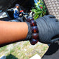 58 gram 12 Beads Mala Bracelet Indonesian Black Blue Amber 20 mm for Healing G20B111