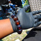 58 gram 12 Beads Mala Bracelet Indonesian Black Blue Amber 20 mm for Healing G20B111