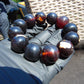 56 gram 12 Beads Mala Bracelet Indonesian Dark Blue Amber 20 mm for Healing G20B101