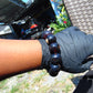 56 gram 12 Beads Mala Bracelet Indonesian Dark Blue Amber 20 mm for Healing G20B101