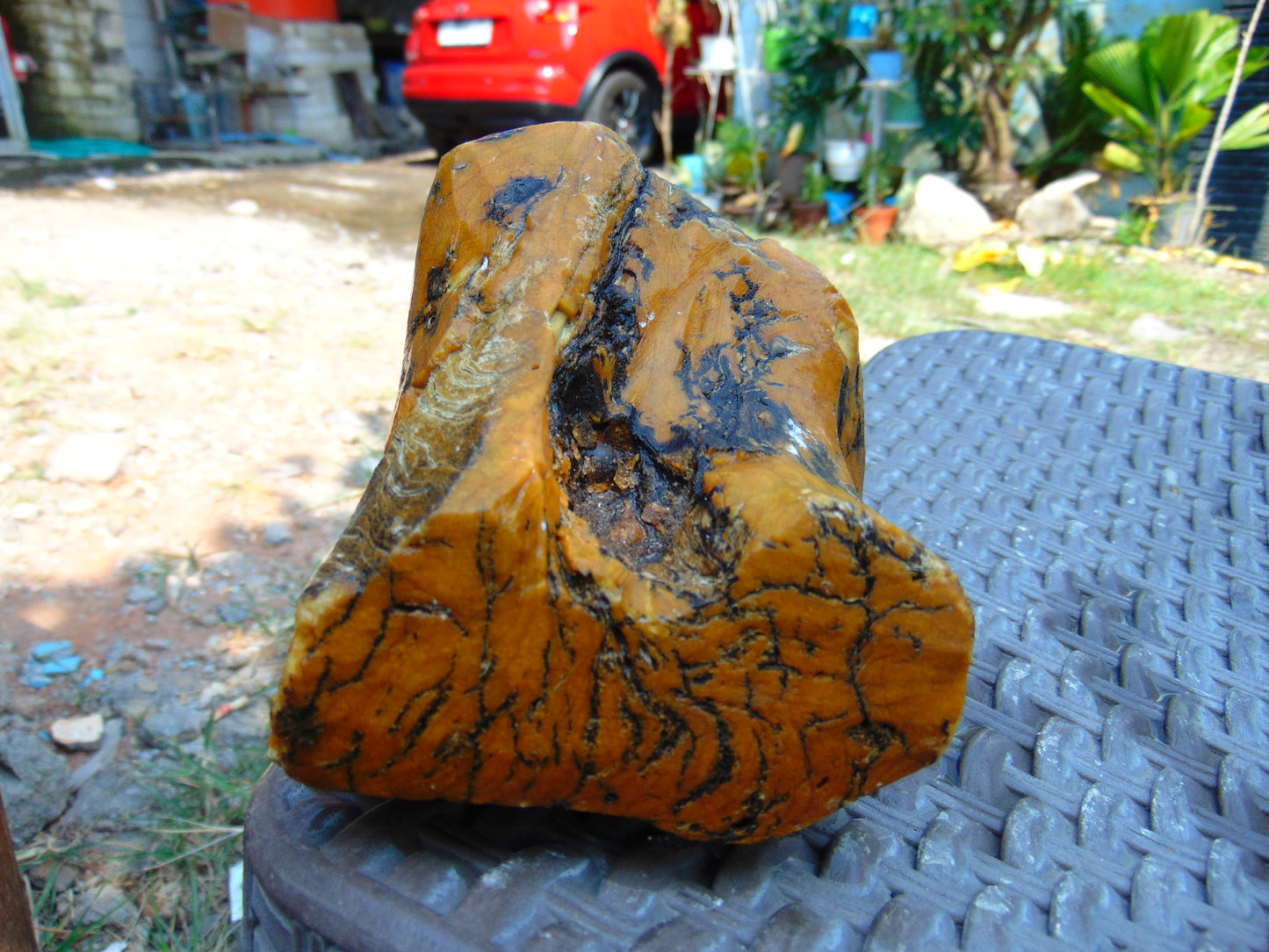 444 gram Polished Indonesia Yellow Aromatic Amber for Healing AY26M139