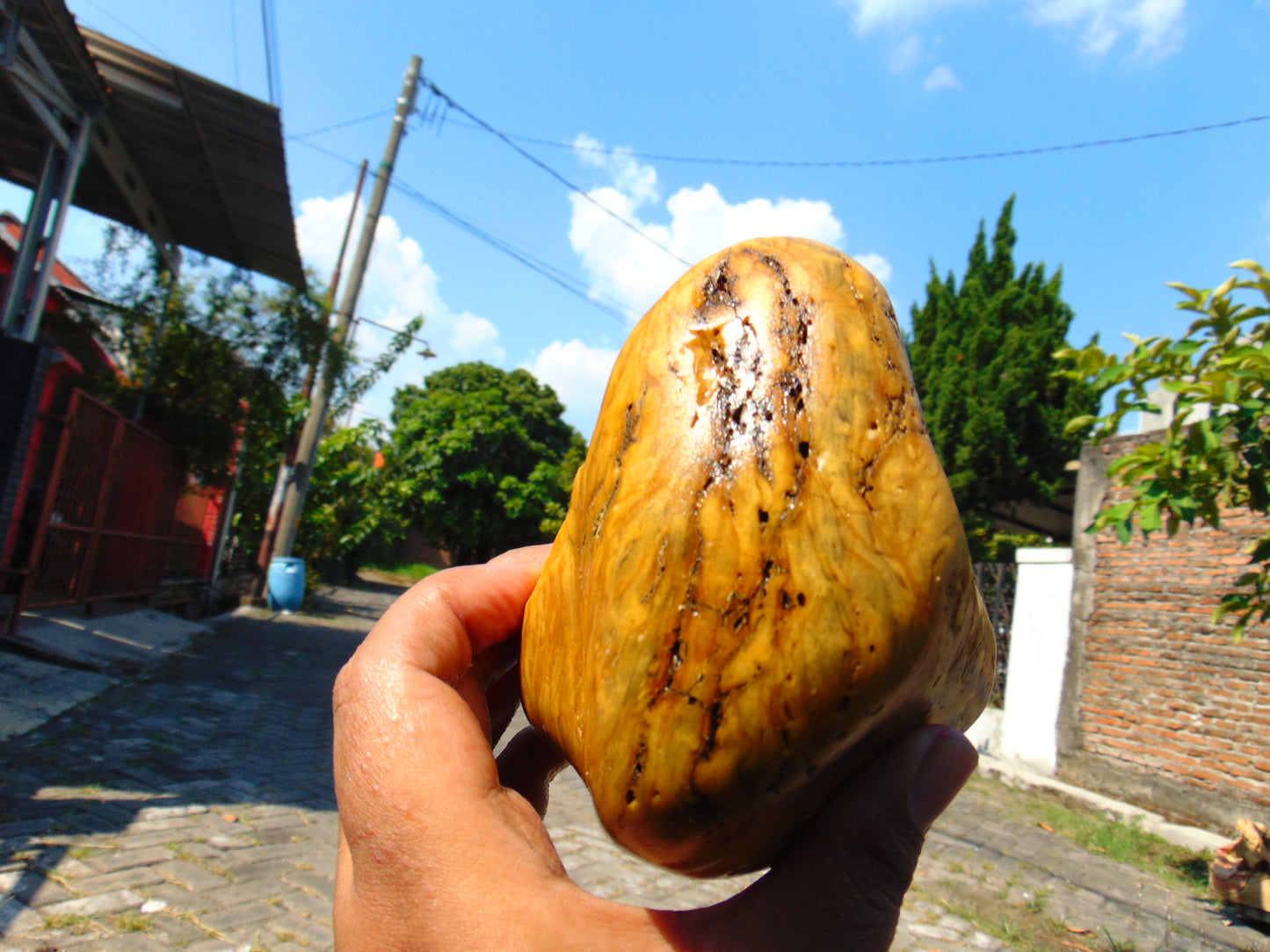 488 gram Polished Indonesia Yellow Fragrance Amber for Healing AYAR07