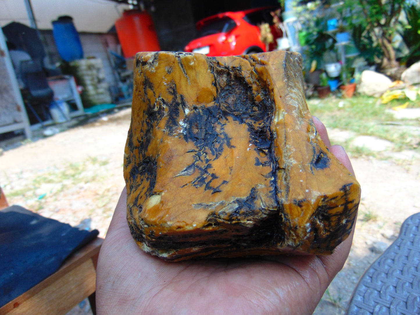 444 gram Polished Indonesia Yellow Aromatic Amber for Healing AY26M139