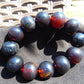 61 gram 12 Beads Mala Bracelet Indonesian Black Blue Amber 20 mm for Healing G20B110