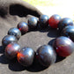 61 gram 12 Beads Mala Bracelet Indonesian Black Blue Amber 20 mm for Healing G20B110