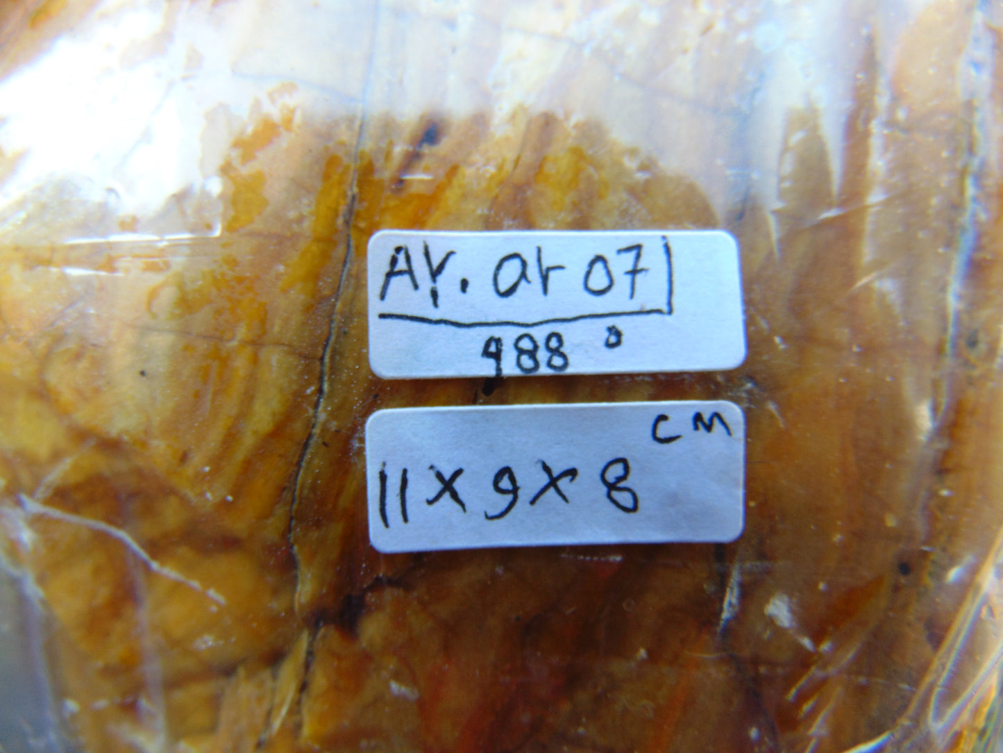 488 gram Polished Indonesia Yellow Fragrance Amber for Healing AYAR07