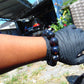 61 gram 12 Beads Mala Bracelet Indonesian Black Blue Amber 20 mm for Healing G20B110