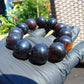 61 gram 12 Beads Mala Bracelet Indonesian Black Blue Amber 20 mm for Healing G20B110