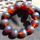 59 gram 12 Beads Mala Bracelet Indonesian Red Bluish Amber 20 mm for Healing G20B104