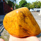 343 gram Polished Indonesia Yellow Fragrance Amber for Healing KM10