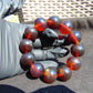 59 gram 12 Beads Mala Bracelet Indonesian Red Bluish Amber 20 mm for Healing G20B104